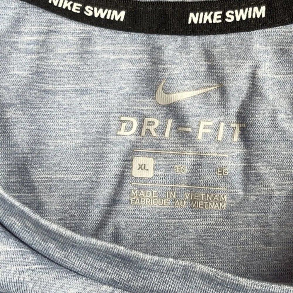 Nike Swim Shirt Mens XL Blue Dri Fit Short Sleeve Outdoors Beach